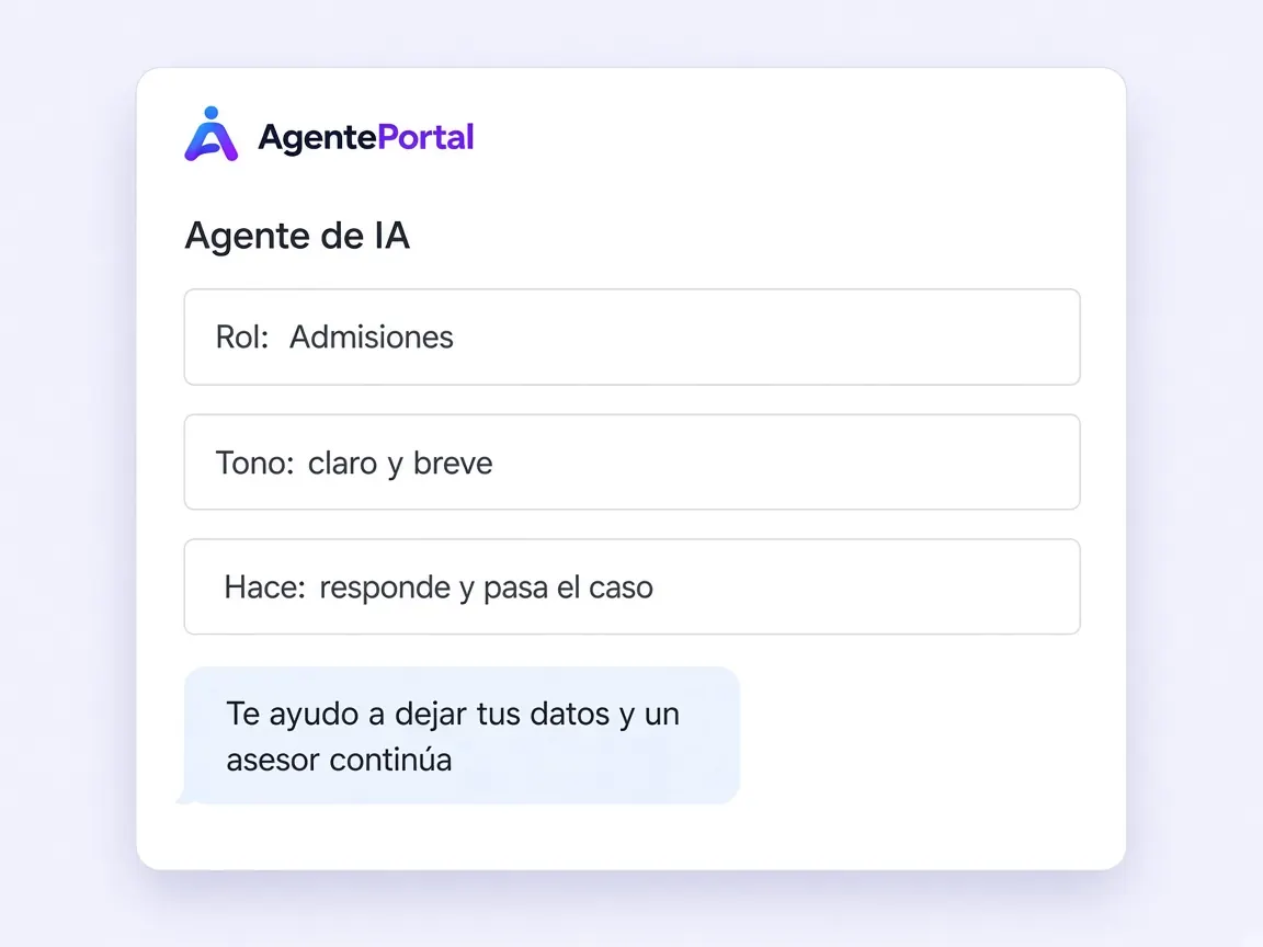 Configuración del rol y el tono de un agente de IA en AgentePortal.